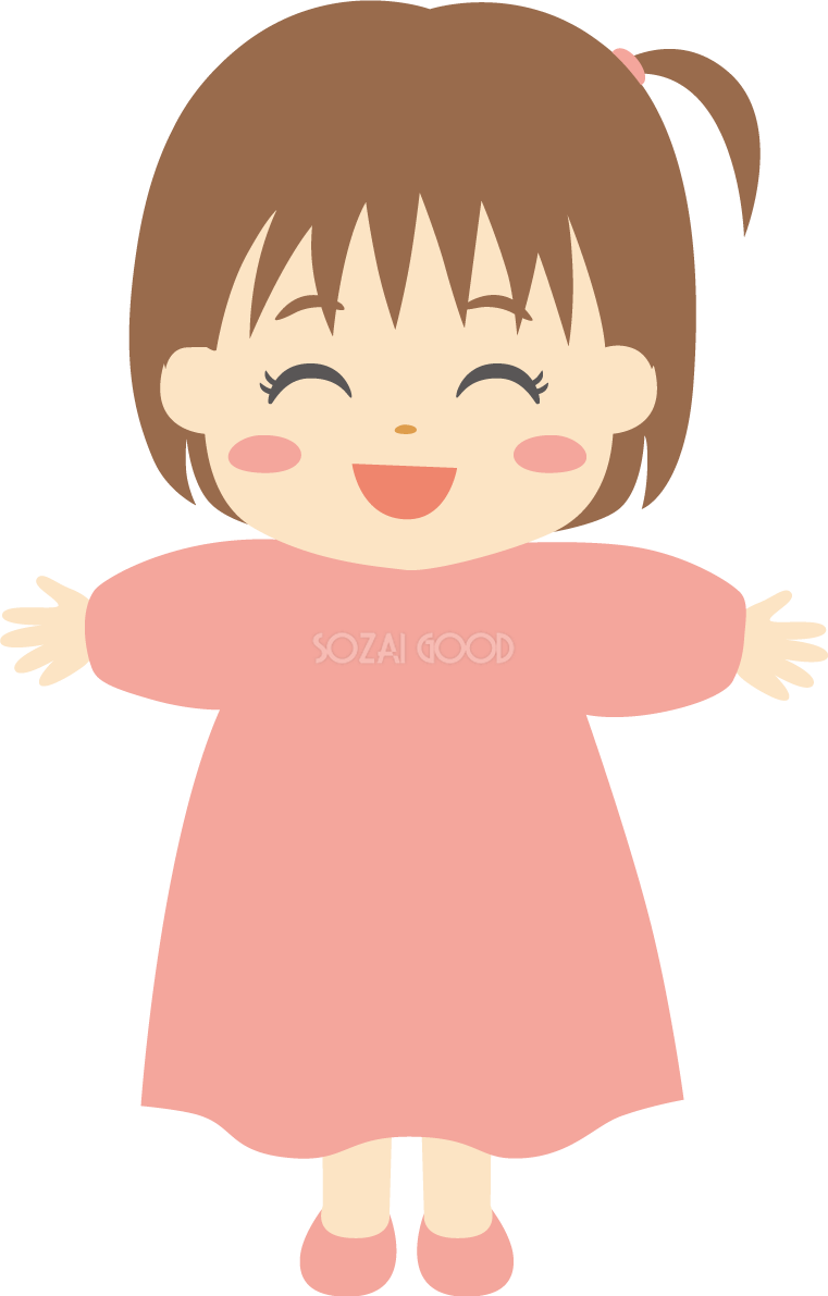 幼児 子供 人物 女の子 笑顔イラスト無料 フリー88291