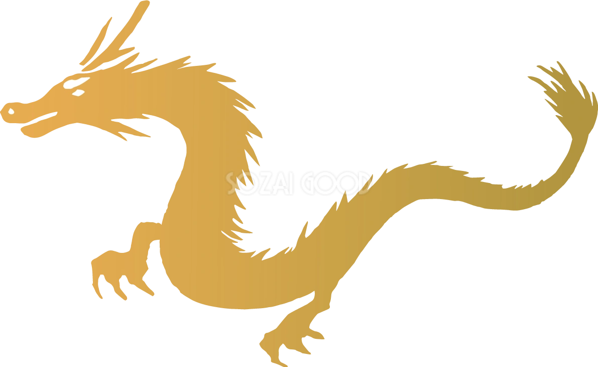 シルエットのかっこいい龍 ビジネス2024 辰年イラスト無料 フリー88295
