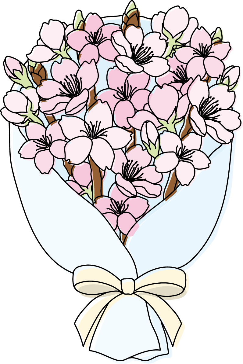 桜の花束イラスト無料 フリー88326に写真・文字を入れる