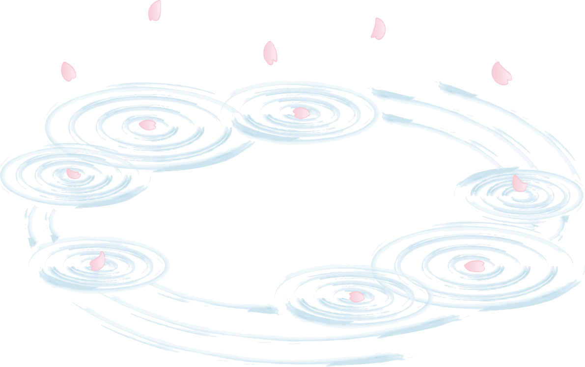 水面に落ちる桜の花びらイラスト無料 フリー88393に写真・文字を入れる