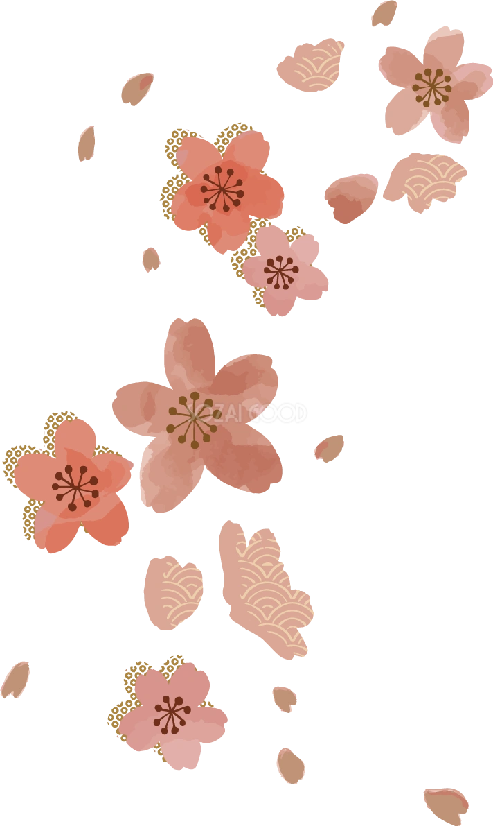 おしゃれ舞い散る桜イラスト無料 フリー88420