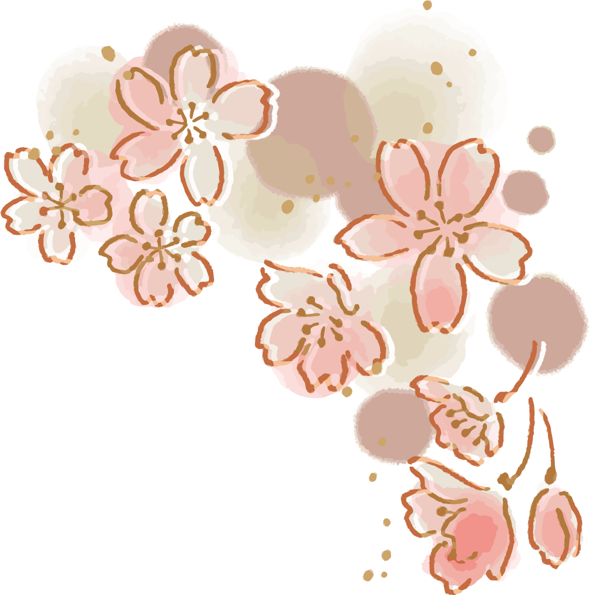 かわいい桜とふんわりドットイラスト無料 フリー88425に写真・文字を入れる