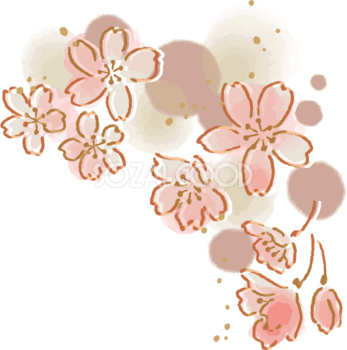 かわいい桜とふんわりドットイラスト無料 フリー88425