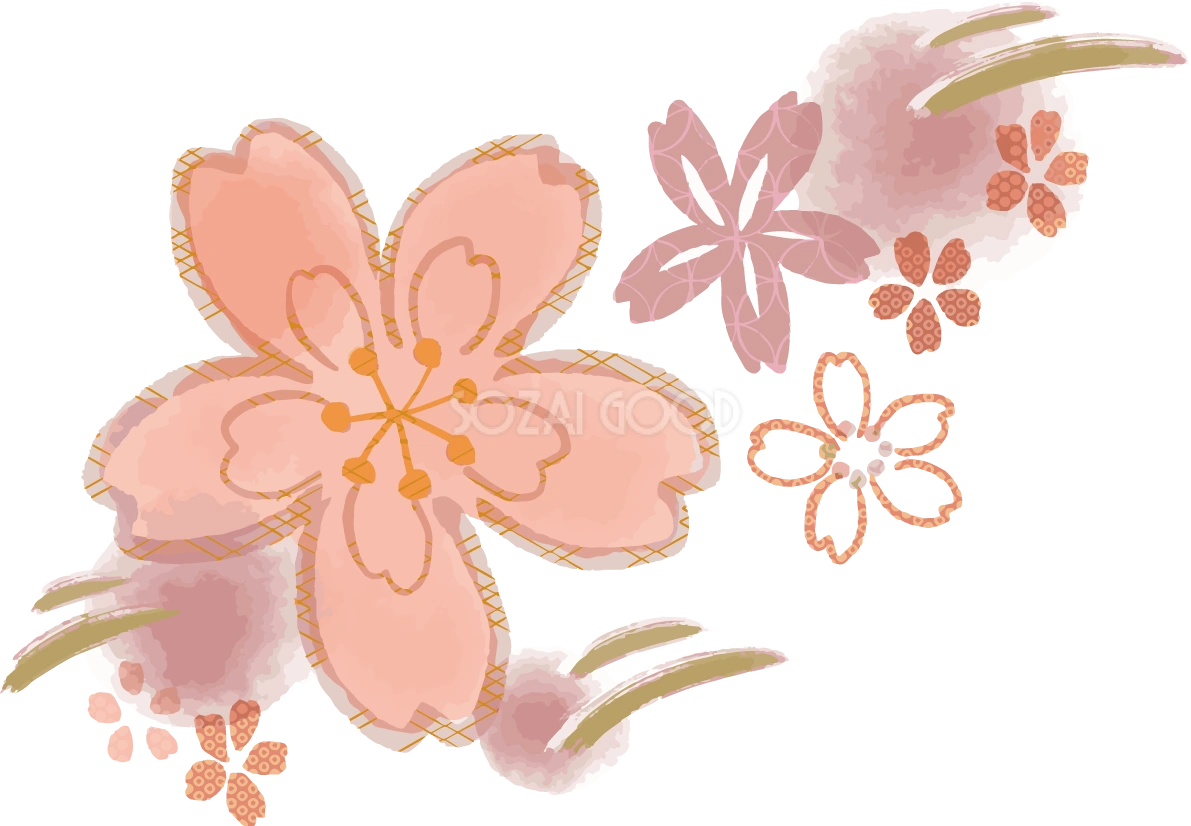 かわいい桜色々イラスト無料 フリー88428