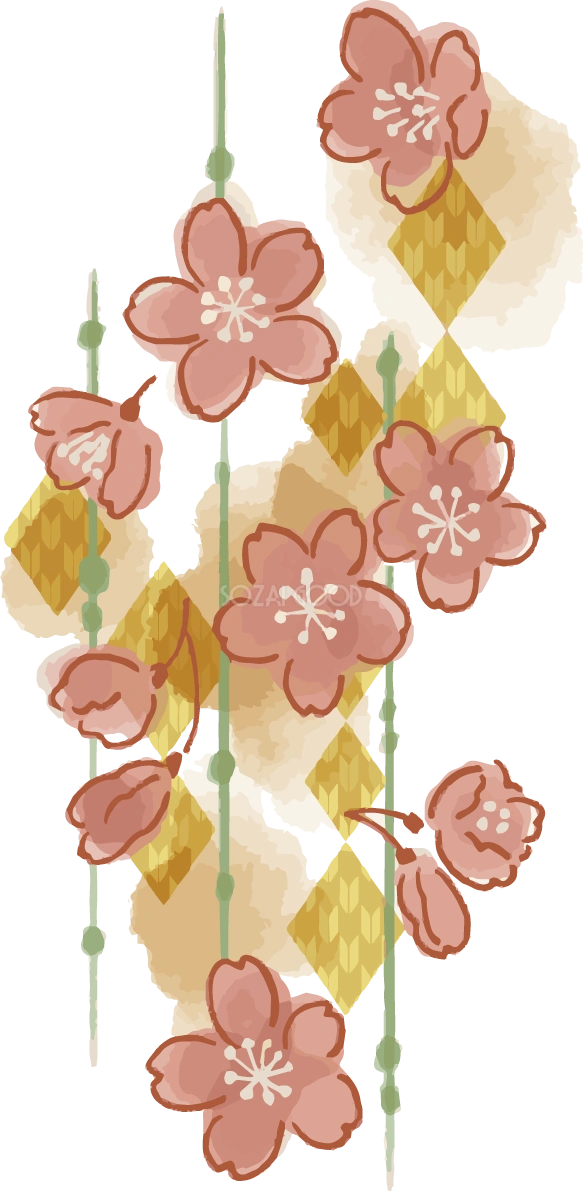 ひし形とかわいい桜イラスト無料 フリー88432