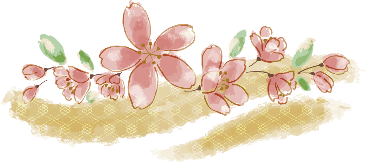 水彩タッチおしゃれ桜と葉イラスト無料 フリー88443に写真・文字を入れる