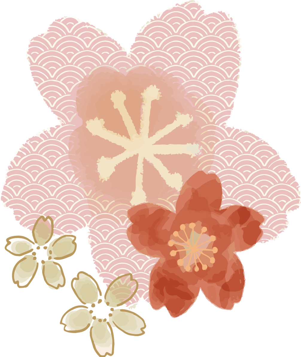 和風 おしゃれかわいい桜の集まりイラスト無料 フリー88445に写真・文字を入れる