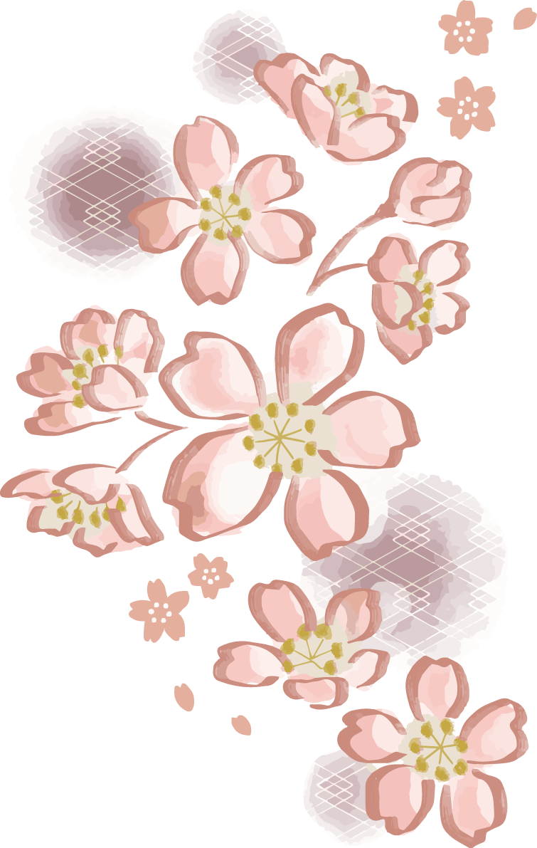 和風 おしゃれふんわり桜イラスト無料 フリー88446に写真・文字を入れる
