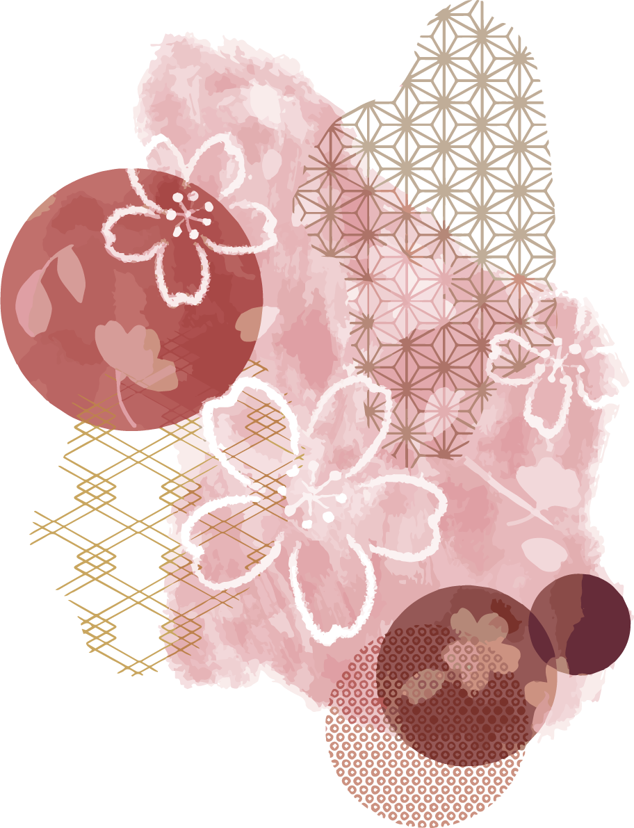 和風 おしゃれ桜のシルエットイラスト無料 フリー88447に写真・文字を入れる