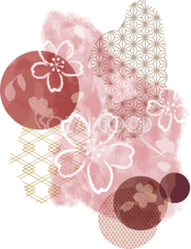 和風 おしゃれ桜のシルエットイラスト無料 フリー88447