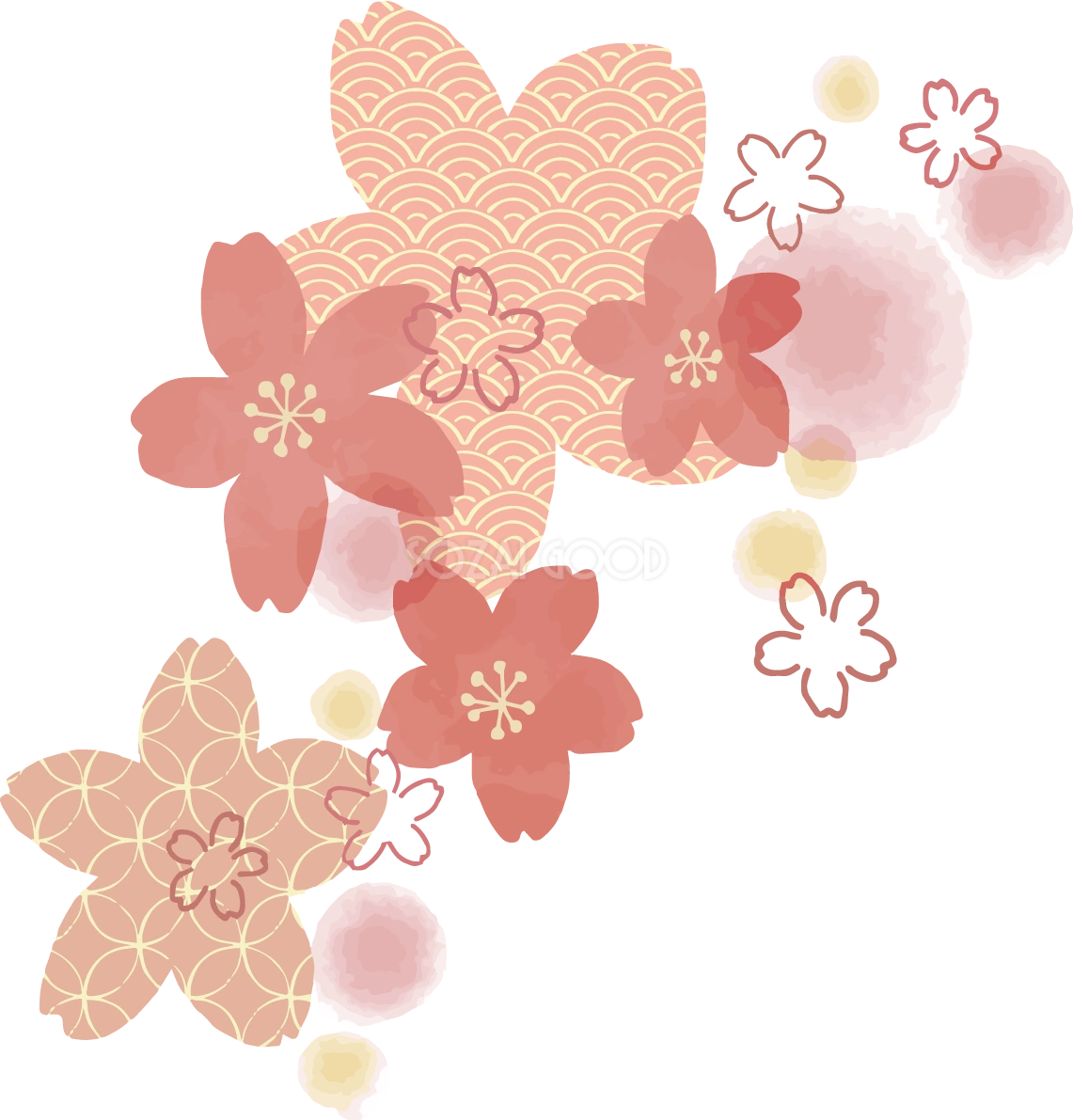 和風 かわいい桜イラスト無料 フリー88450