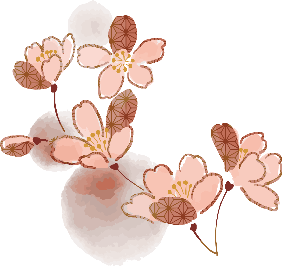 和風(和柄) のおしゃれ桜イラスト無料 フリー88456に写真・文字を入れる