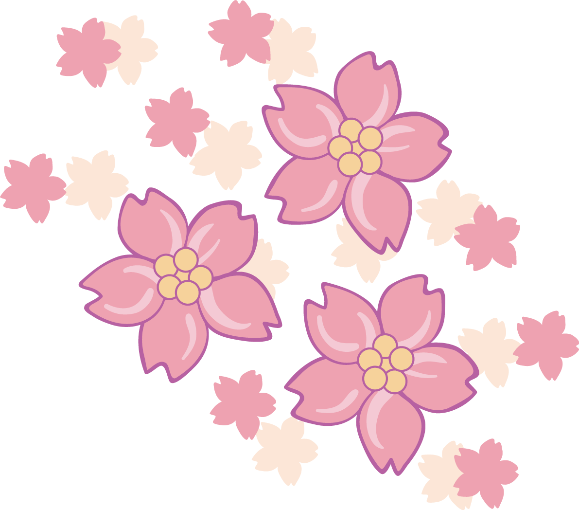 3つ桜イラスト無料 フリー88458に写真・文字を入れる