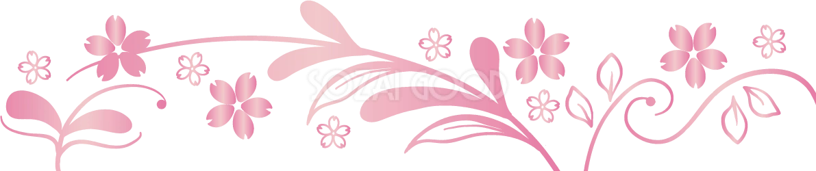 アールヌーボー調桜 イラスト無料 フリー88459