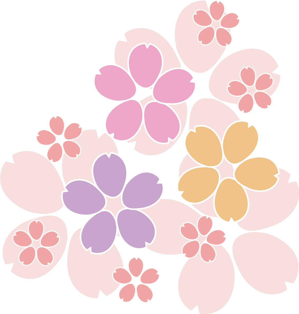パステルカラー桜 イラスト無料 フリー88471に写真・文字を入れる