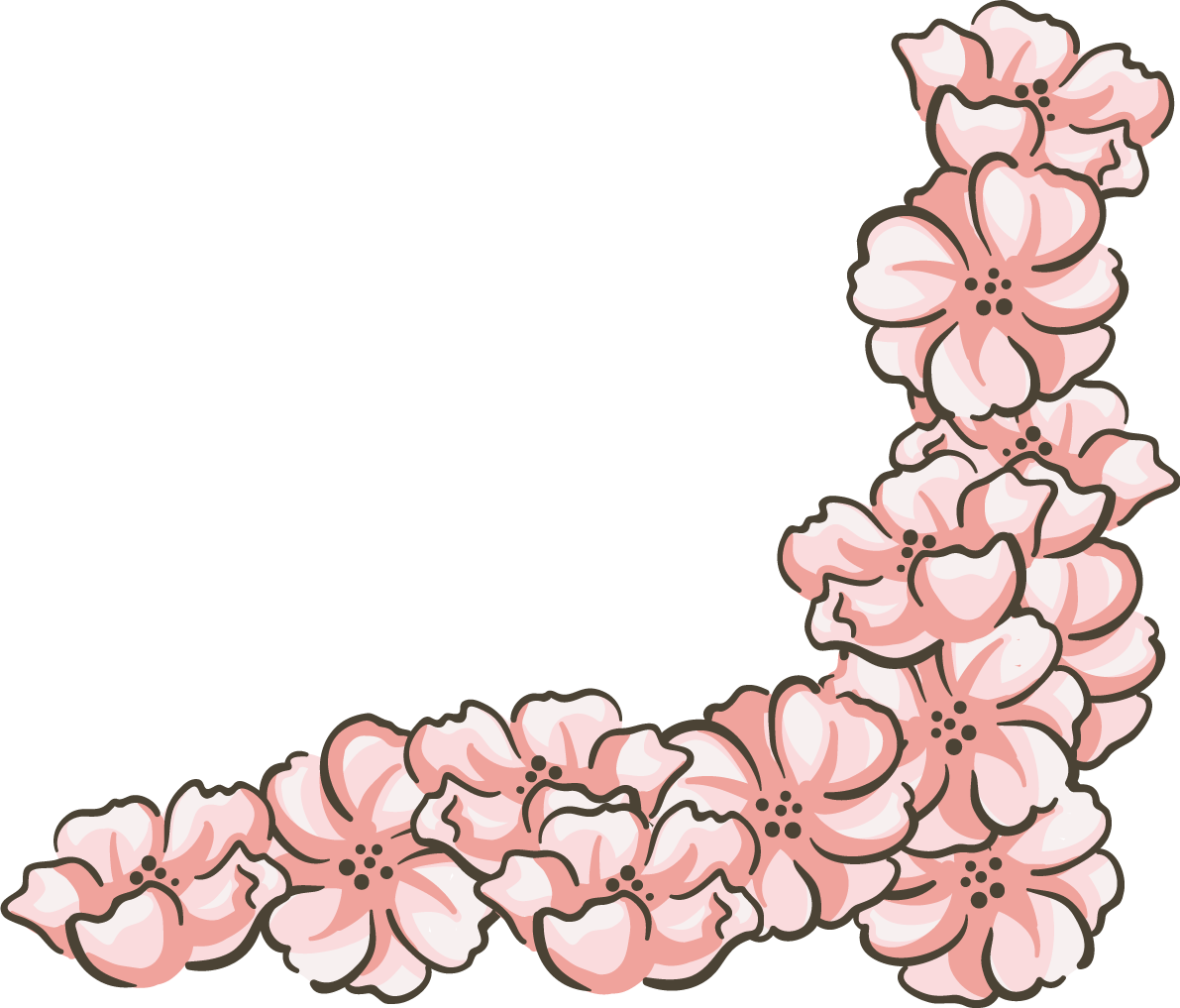 ペンタッチ風 角コーナー用桜 イラスト無料 フリー88472に写真・文字を入れる