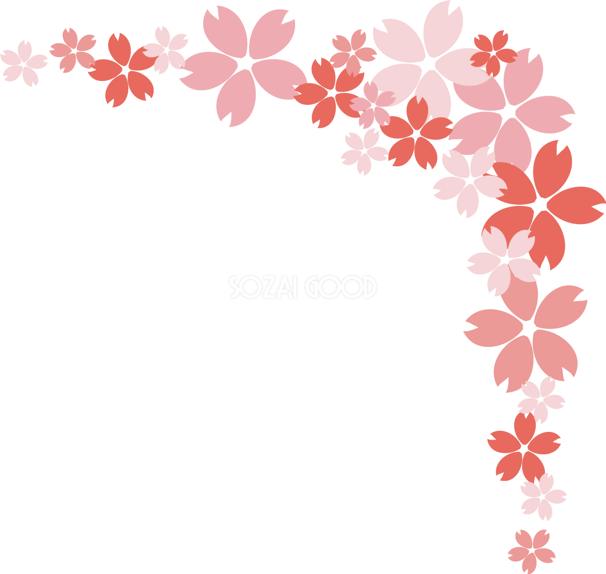 角コーナー用桜柄 イラスト無料 フリー88483 | 素材Good