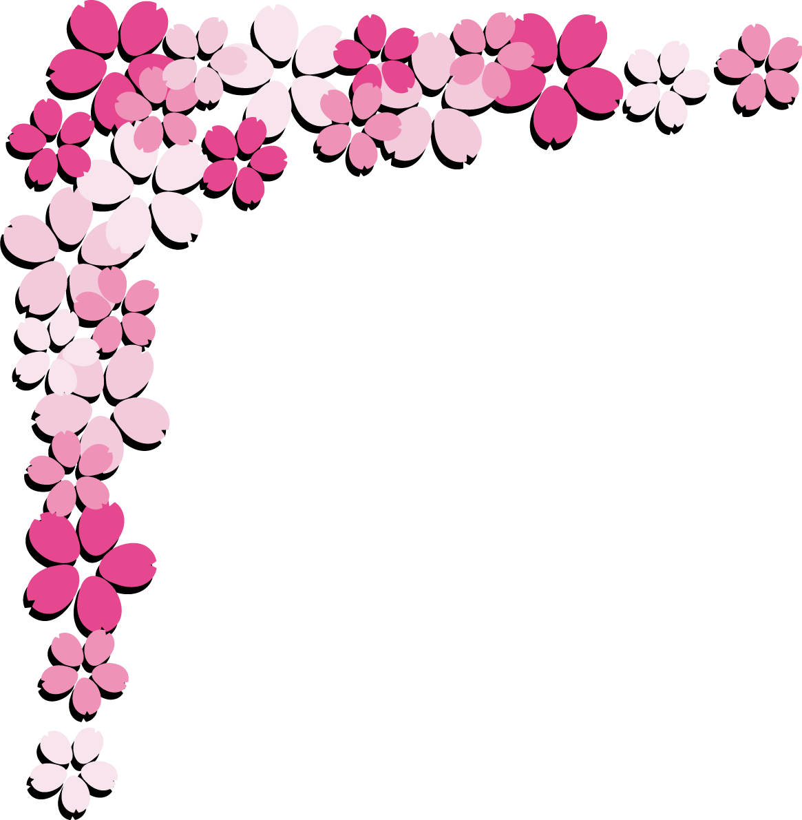 角コーナー用桜模様影あり イラスト無料 フリー88484に写真・文字を入れる