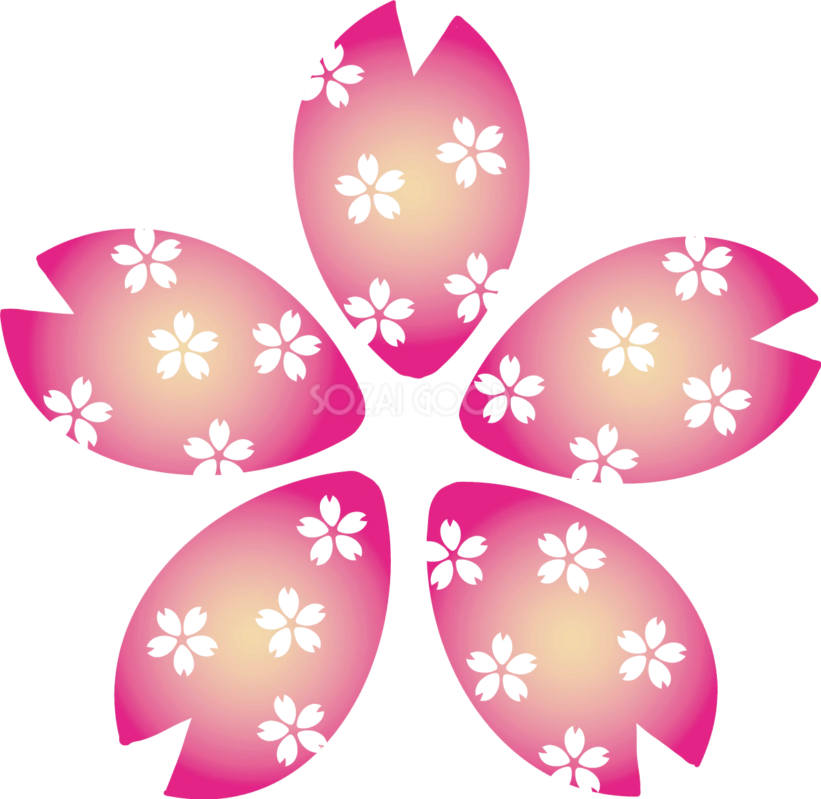 大きめ濃いピンク桜 イラスト無料 フリー88501
