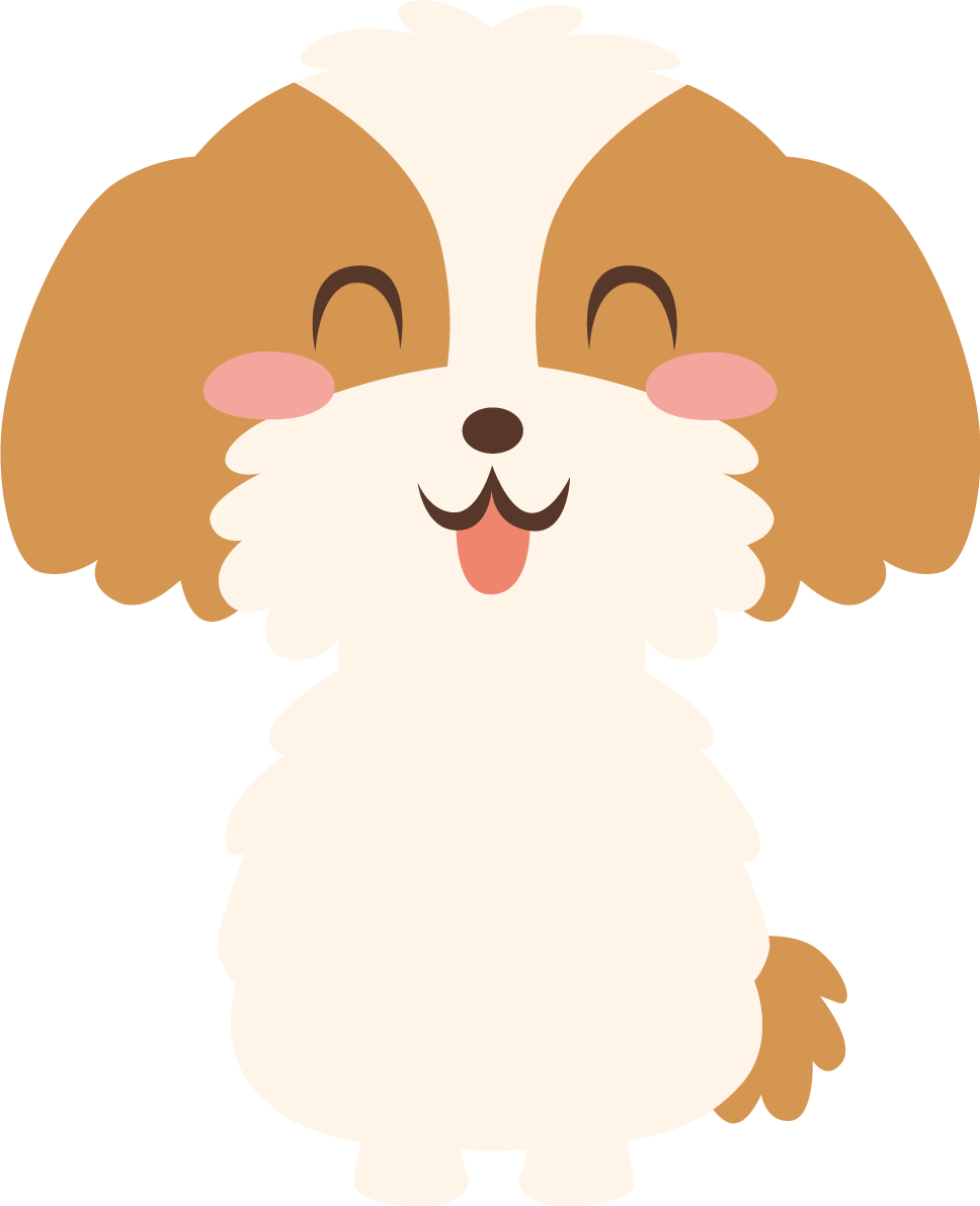 動物 犬 シーズー 笑顔イラスト無料 フリー88512に写真・文字を入れる