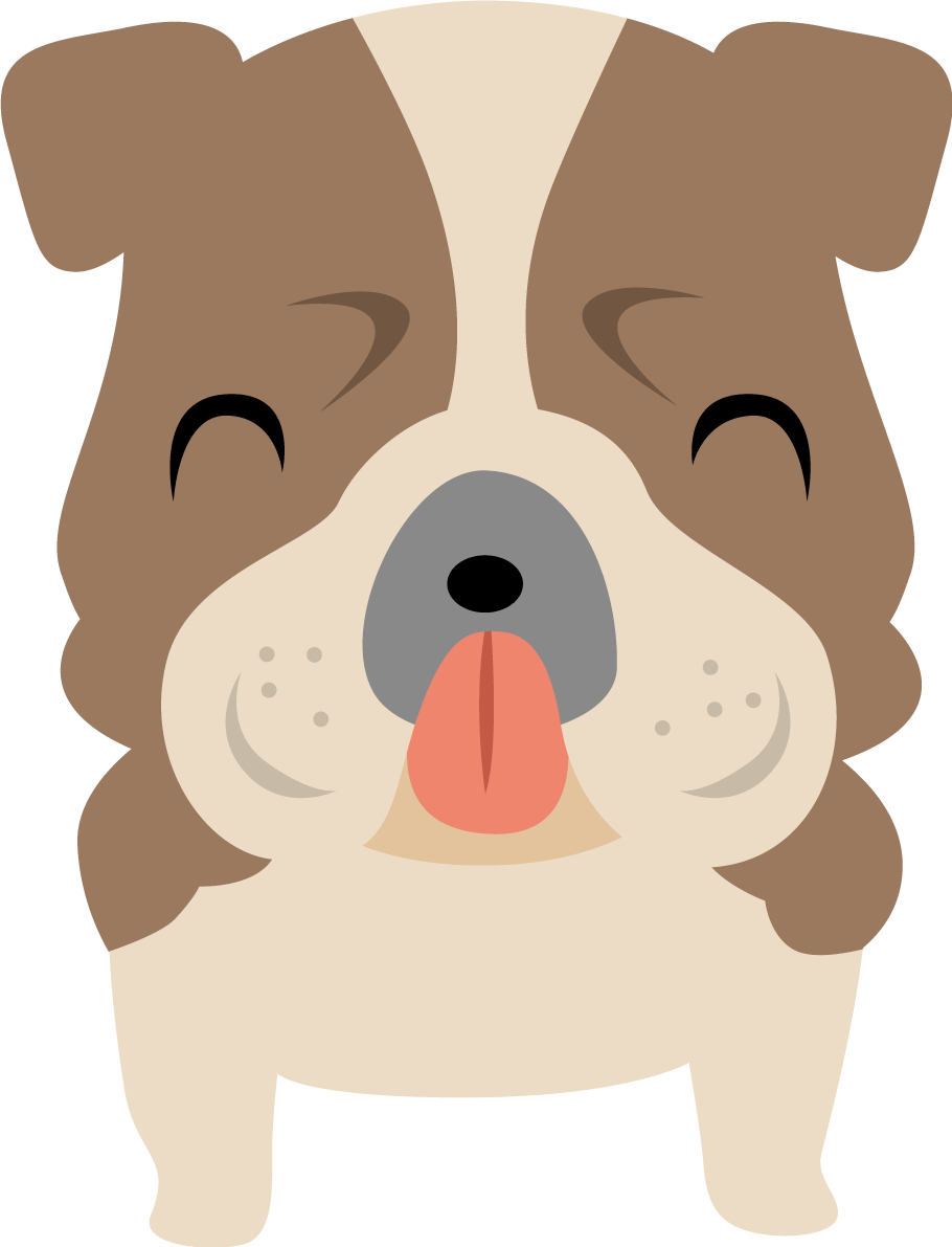 動物 犬 ブルドッグ 笑顔イラスト無料 フリー88516に写真・文字を入れる