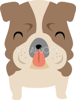 動物 犬 ブルドッグ 笑顔イラスト無料 フリー88516