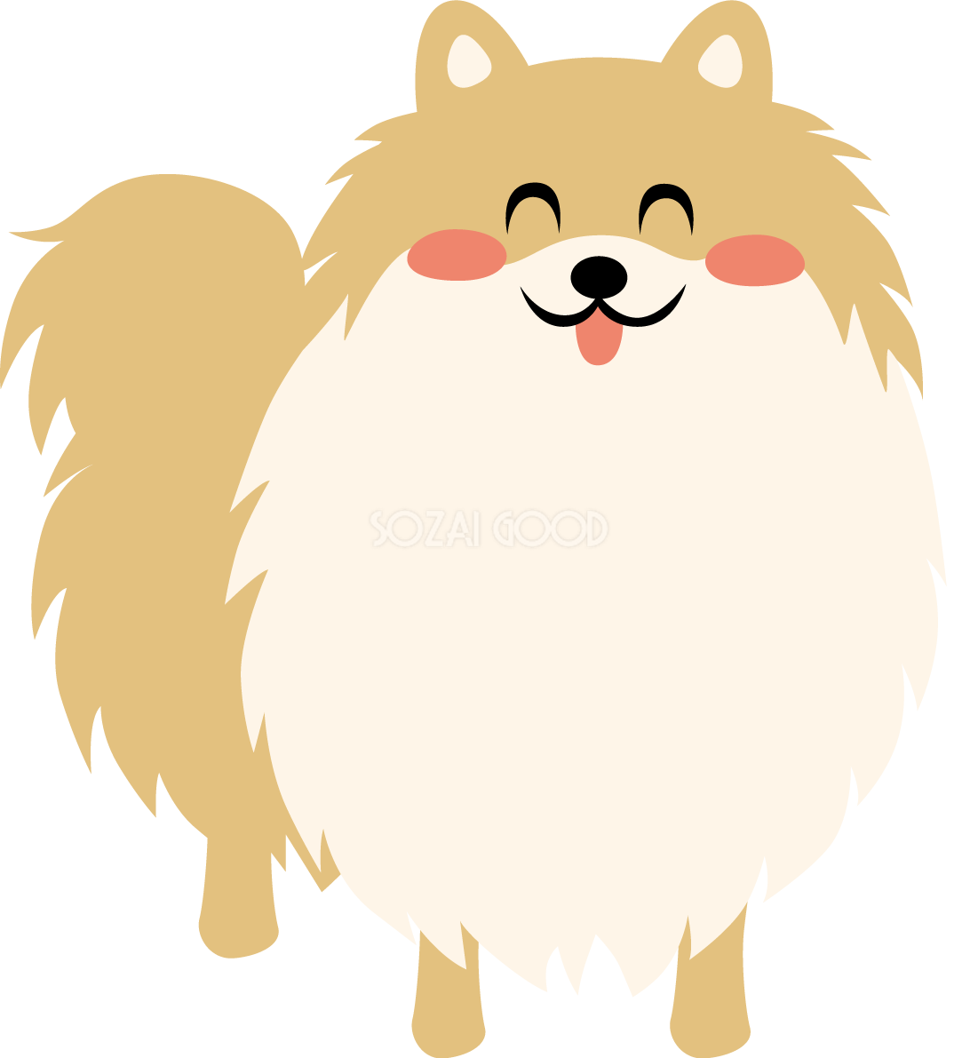 動物 犬 ポメラニアン 笑顔イラスト無料 フリー88519