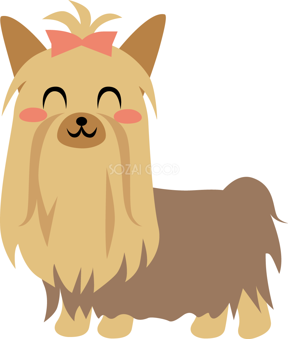 動物 犬 ヨークシャー 笑顔イラスト無料 フリー88521