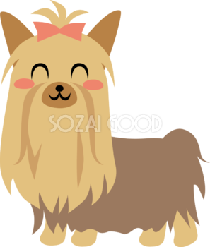 動物 犬 ヨークシャー 笑顔イラスト無料 フリー88521