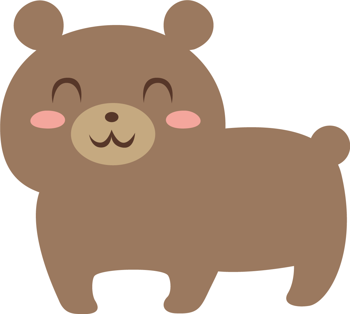 動物 熊 笑顔イラスト無料 フリー88525に写真・文字を入れる