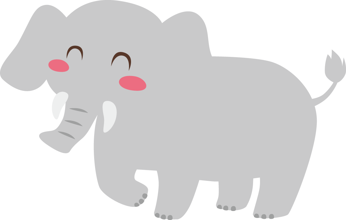 動物 象(ゾウ) 笑顔イラスト無料 フリー88528に写真・文字を入れる