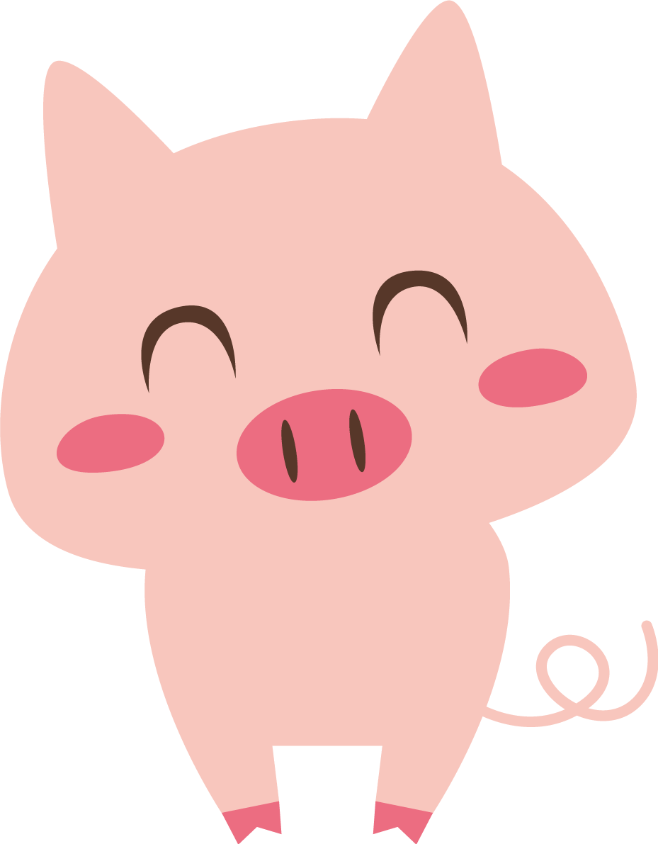 動物 豚 笑顔イラスト無料 フリー88530に写真・文字を入れる