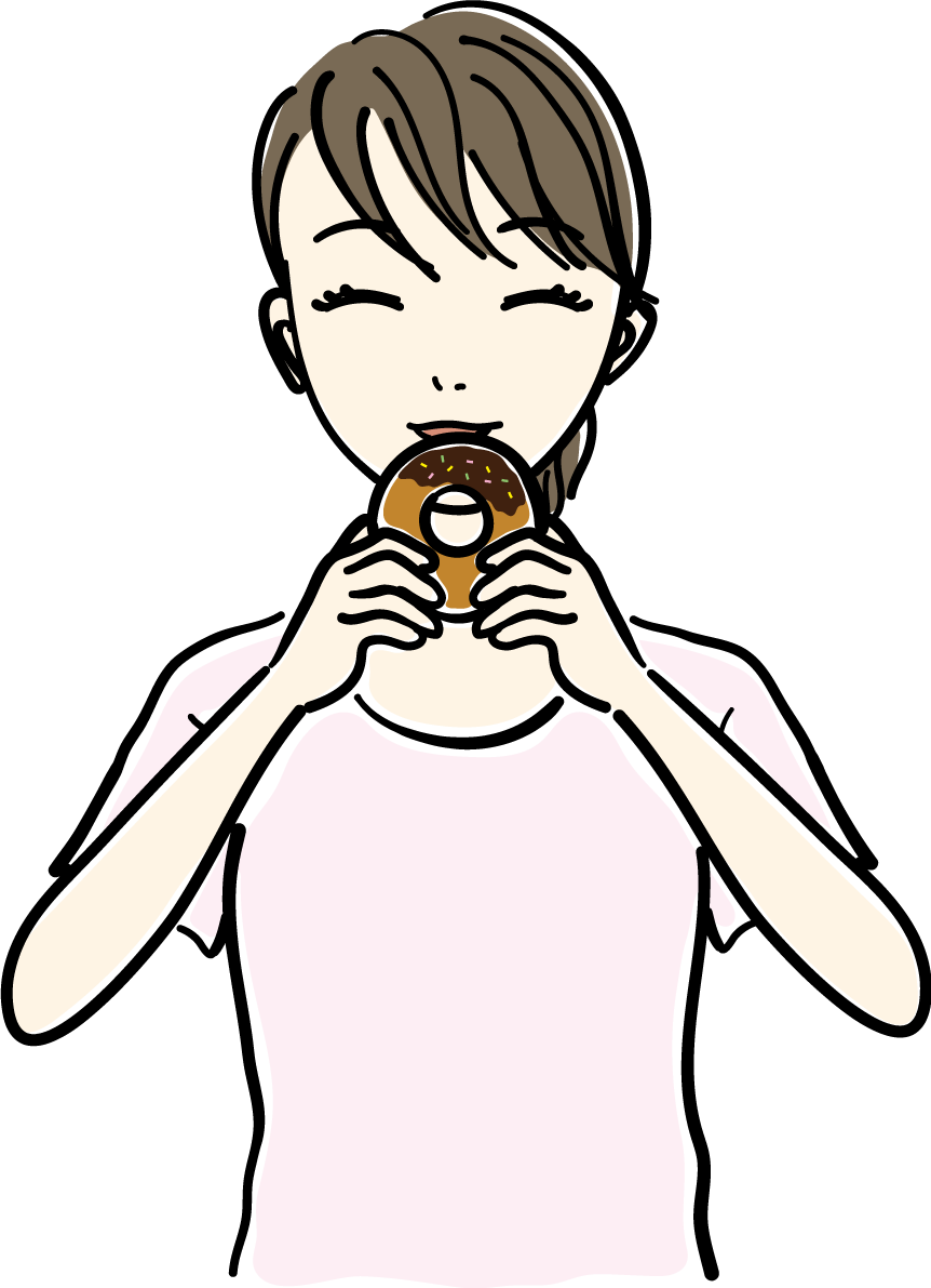 お菓子_ダイエットイラスト 女性 人物 無料 フリー88562に写真・文字を入れる