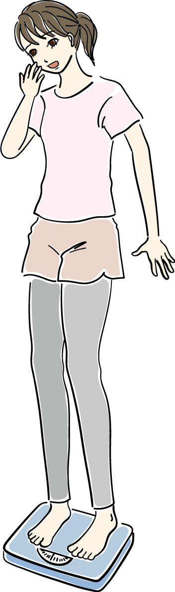 リバウンド_ダイエットイラスト 女性 人物 無料 フリー88564に写真・文字を入れる