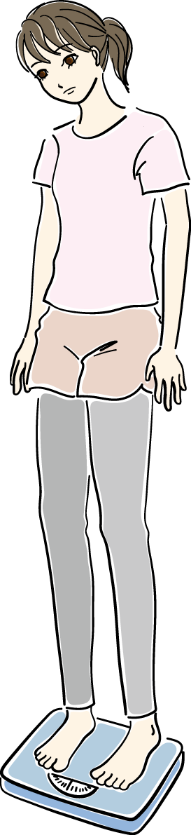 体重計_ダイエットイラスト 女性 人物 無料 フリー88571に写真・文字を入れる