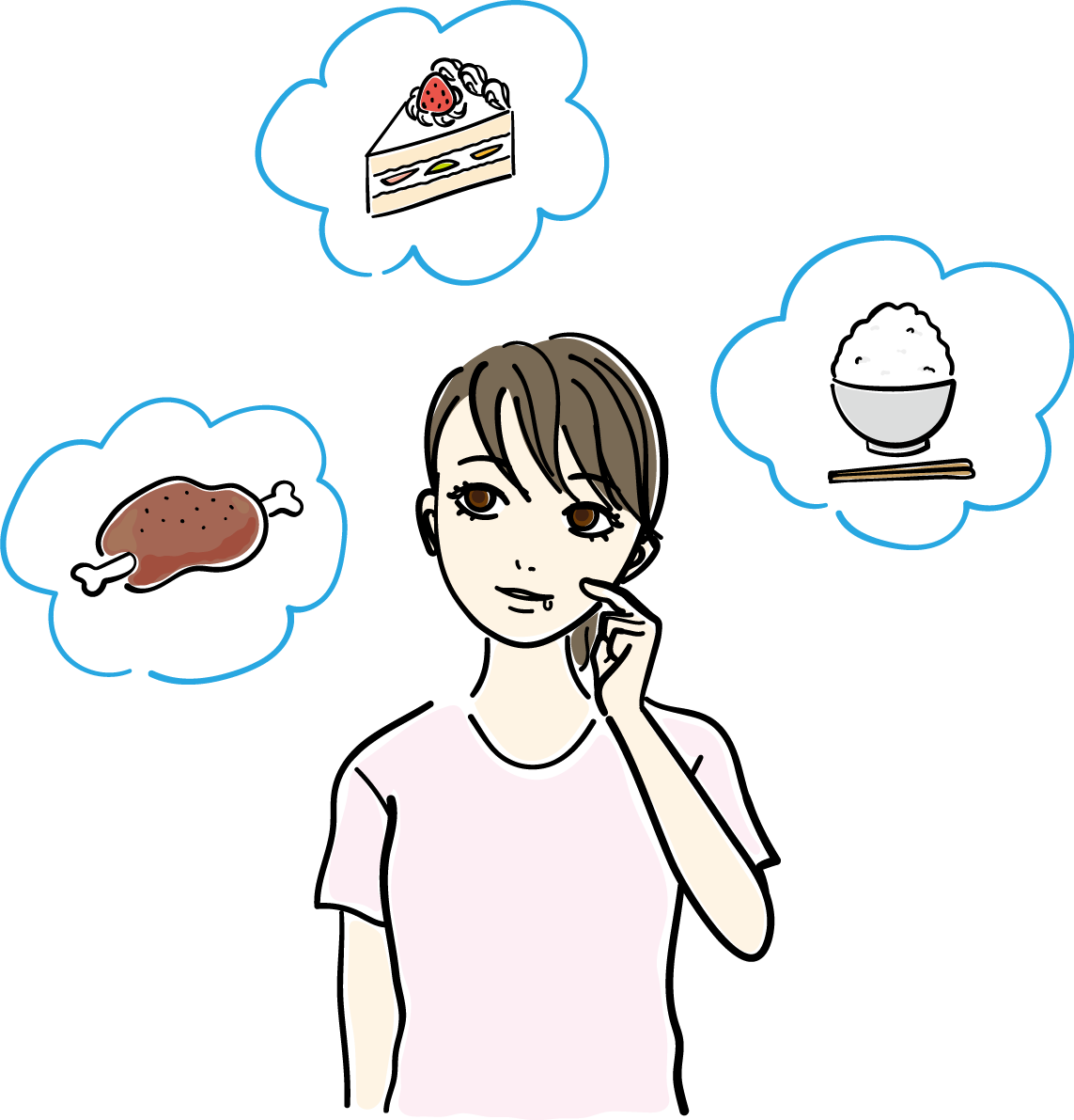 誘惑_ダイエットイラスト 女性 人物 無料 フリー88573に写真・文字を入れる