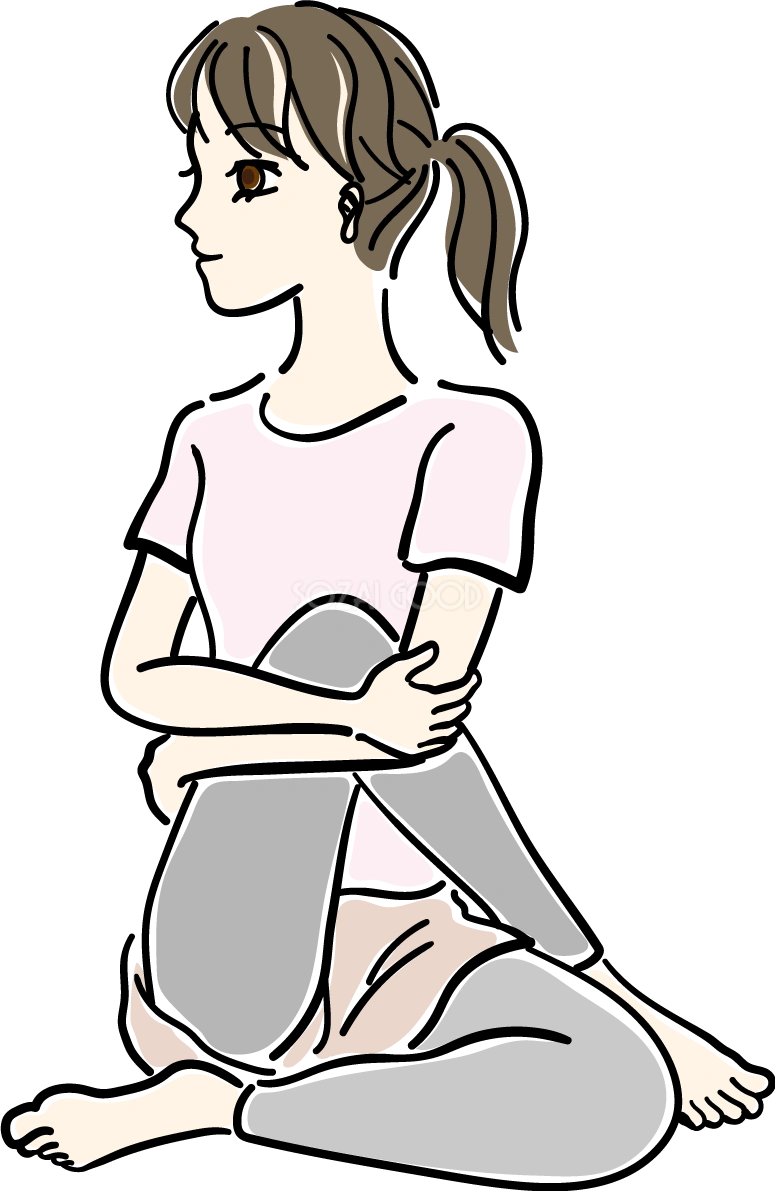 筋肉_ストレッチイラスト 女性 人物 無料 フリー88580