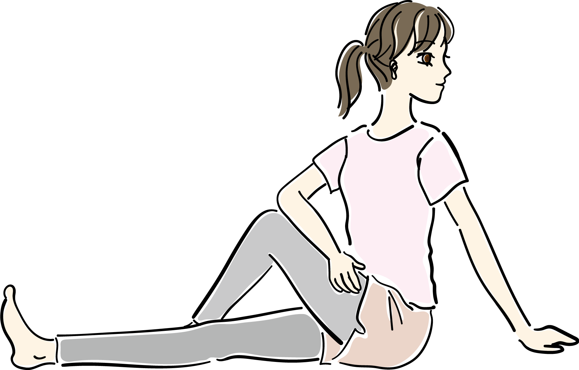 腰_ストレッチイラスト 女性 人物 無料 フリー88583に写真・文字を入れる