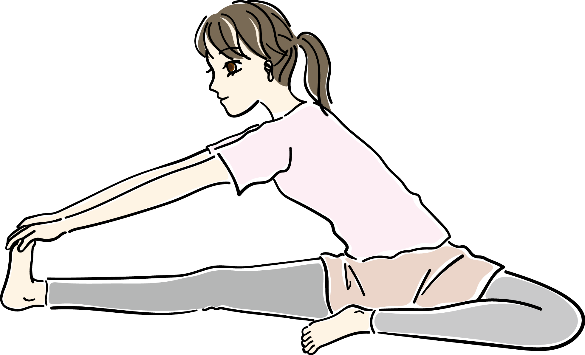 足_ストレッチイラスト 女性 人物 無料 フリー88592に写真・文字を入れる