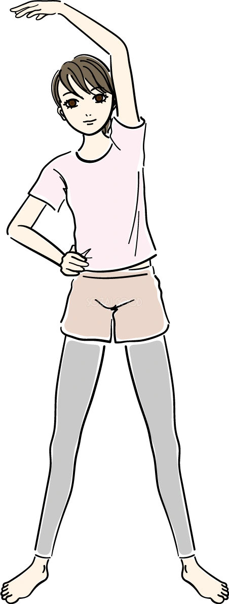 体操_ストレッチイラスト 女性 人物 無料 フリー88594