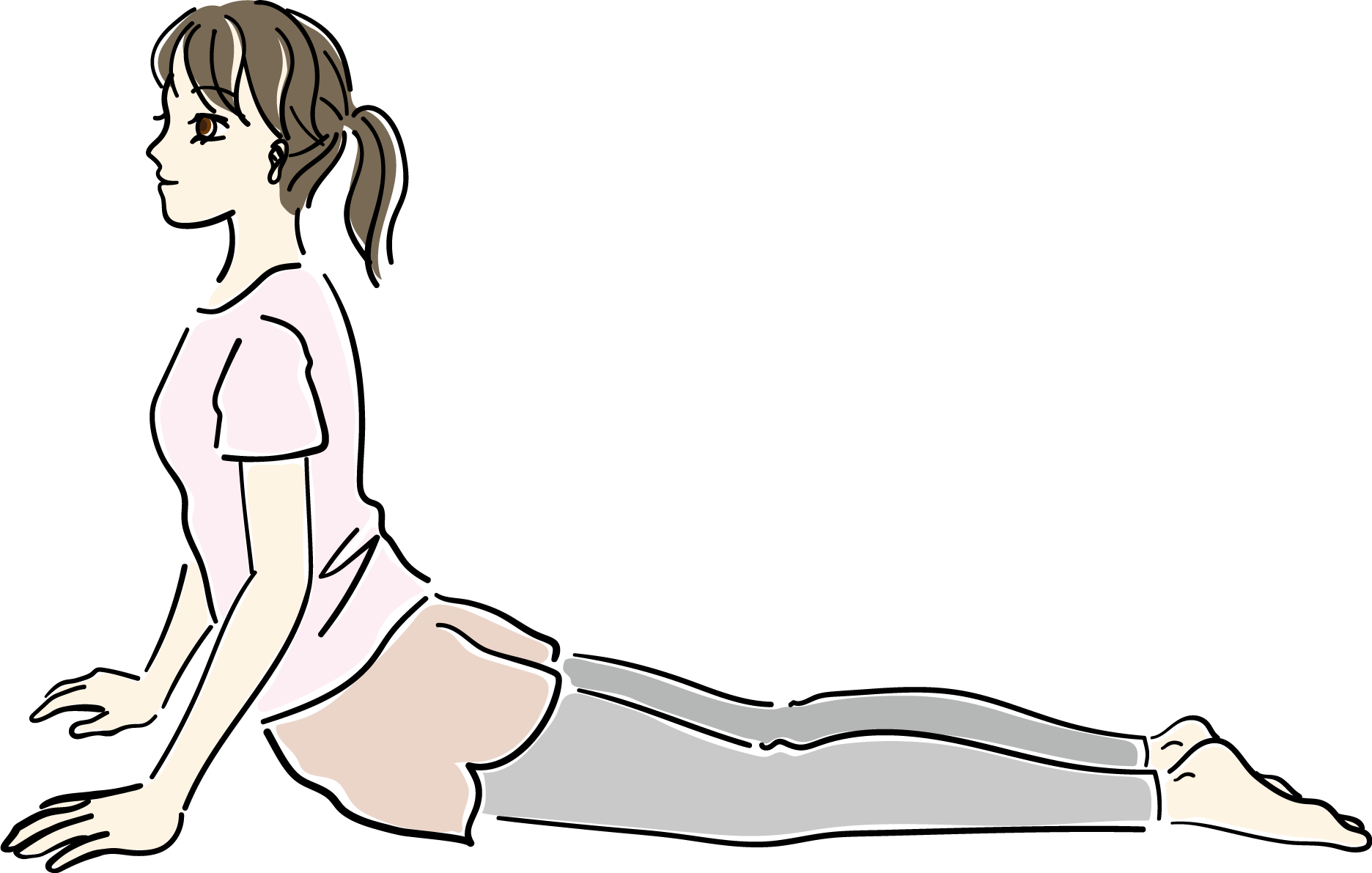 猫背_ストレッチイラスト 女性 人物 無料 フリー88600に写真・文字を入れる
