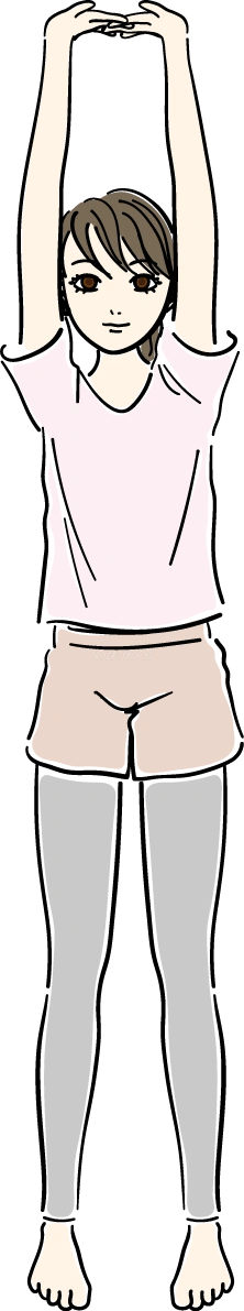 背伸び_ストレッチイラスト 女性 人物 無料 フリー88601
