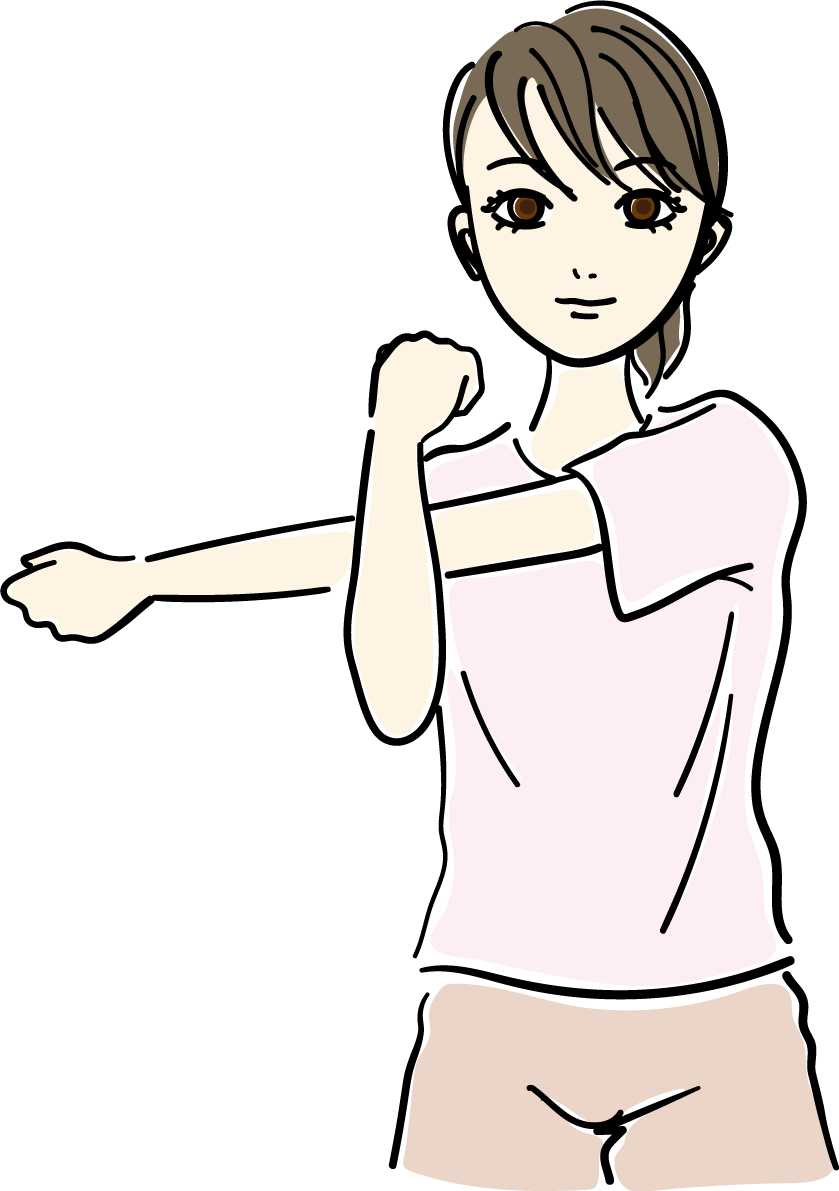 腕_ストレッチイラスト 女性 人物 無料 フリー88608に写真・文字を入れる