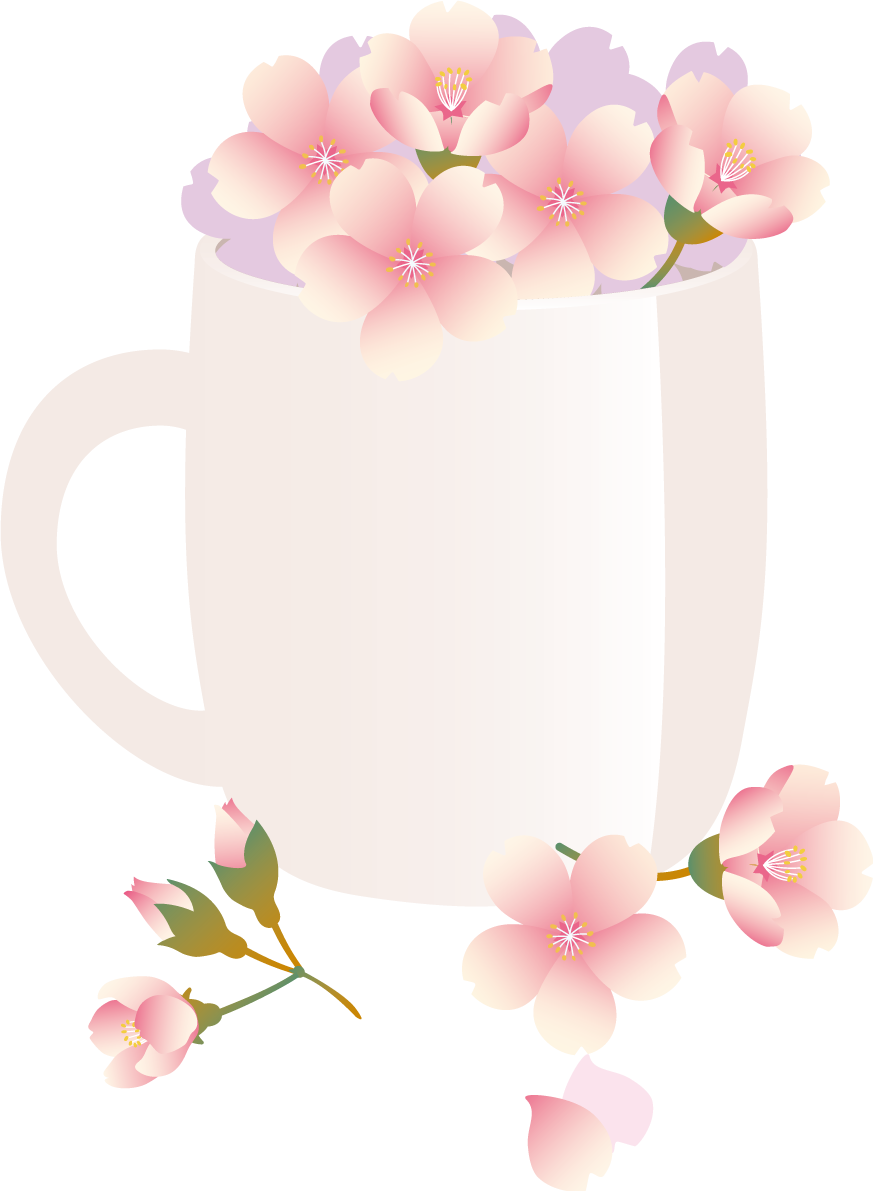 カップ 桜イラスト無料 フリー88611に写真・文字を入れる