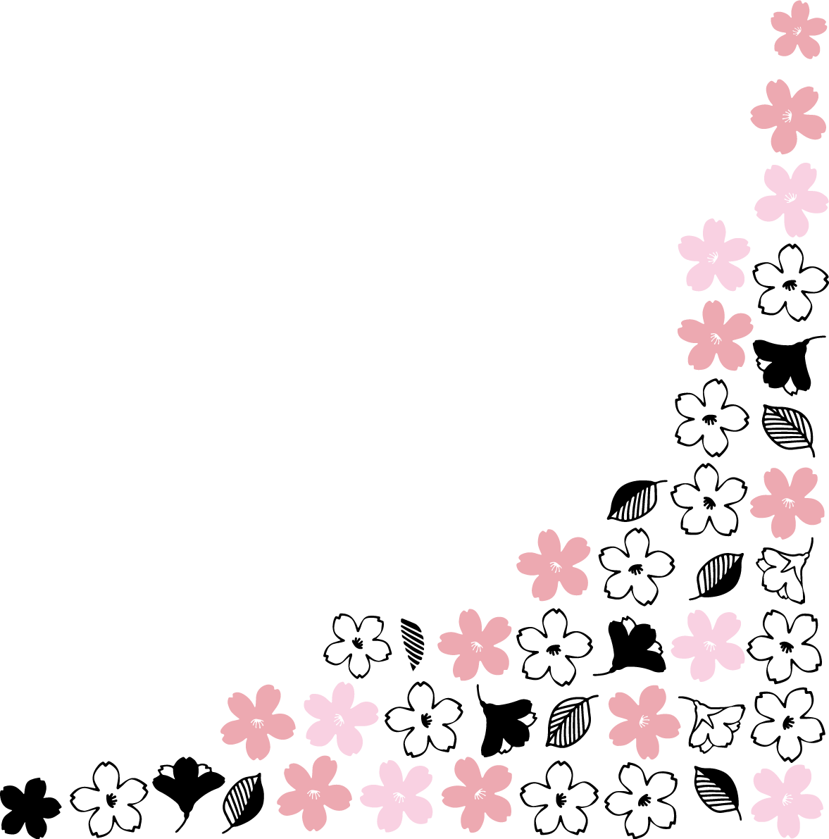 角 桜イラスト無料 フリー88620に写真・文字を入れる