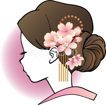 桜の髪飾り 桜イラスト無料 フリー88634