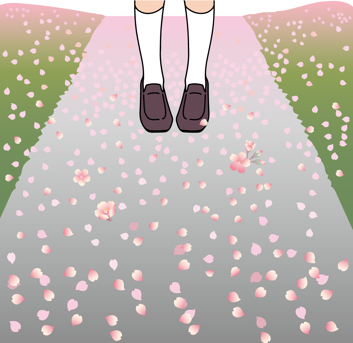 散った花びら 桜イラスト無料 フリー88636に写真・文字を入れる
