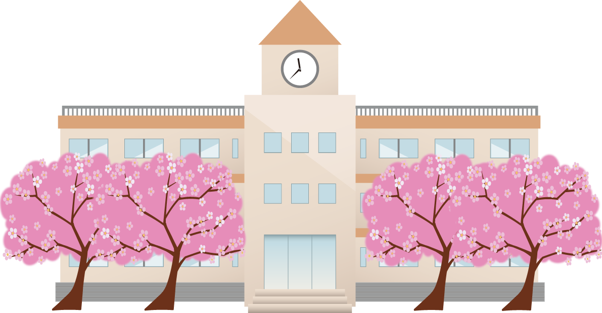 春・学校 桜イラスト無料 フリー88640に写真・文字を入れる