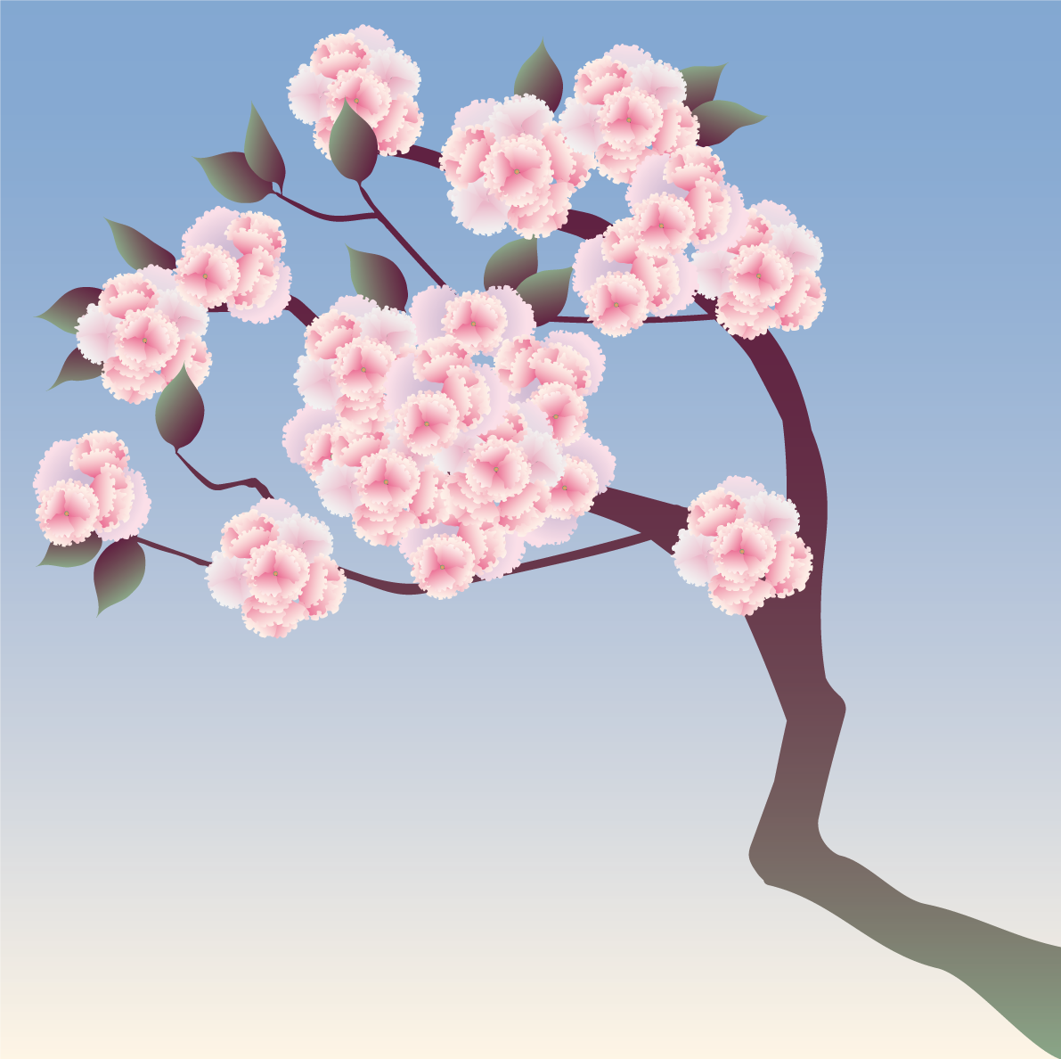 八重桜・枝 桜イラスト無料 フリー88647に写真・文字を入れる