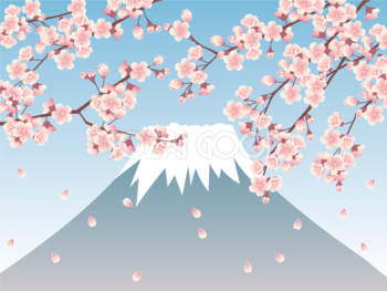 富士山 桜イラスト無料 フリー88648